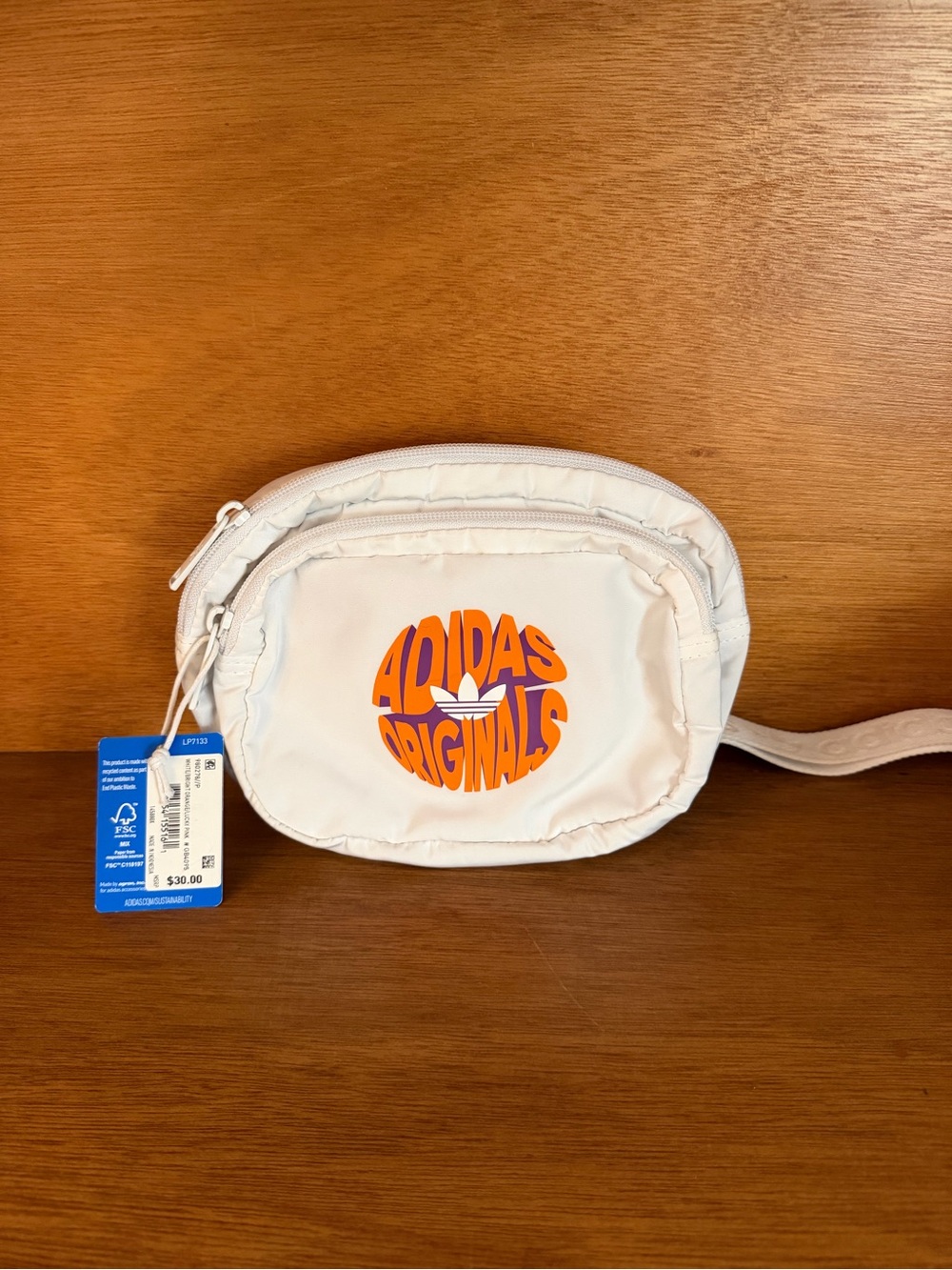 Adidas Originals White Crossbody Bag with Orange Logo